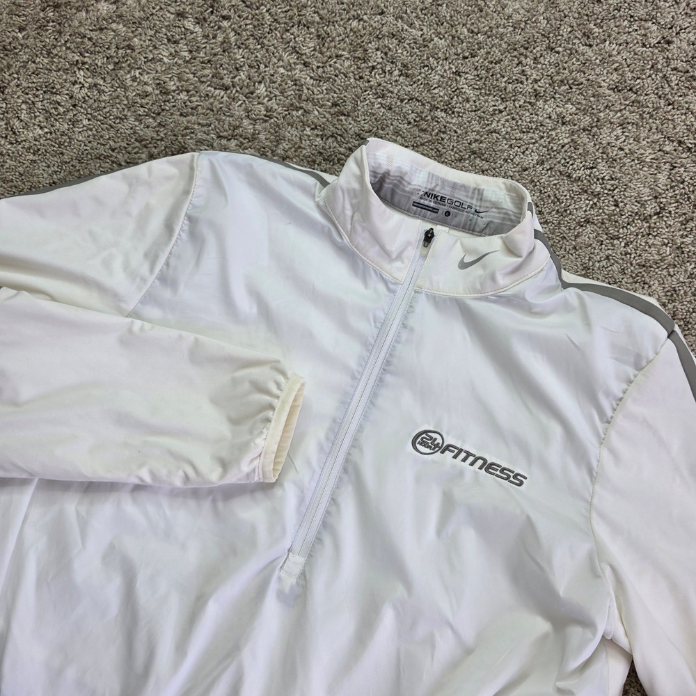 Nike Golf 1/4 Zip Windbreaker Jacket Womens Large White Athletic Outdoor Casual